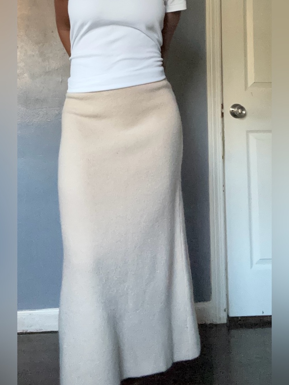 J. Crew Cream Maxi Skirt - Soft Knit Long Skirt